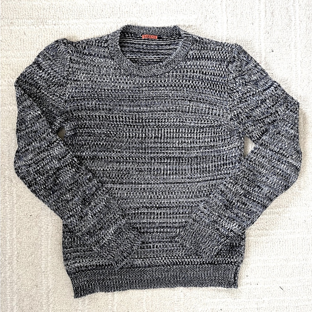 Barena Sweater - 100% Cotton Blue and White Knit Jumper